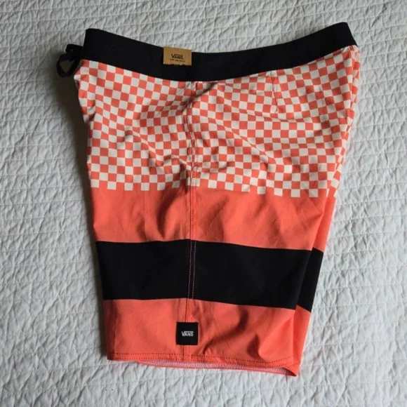 Vans Era Men Boardshorts Orange Black Amd White New 052025 - Picture 3 of 9